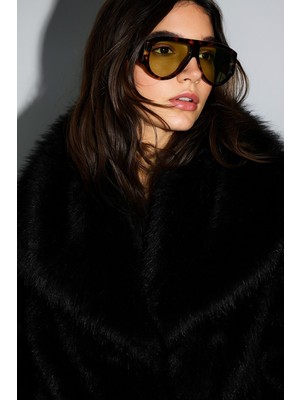 Hakke Premium Kalite Astarlı Suni Kürk Mont