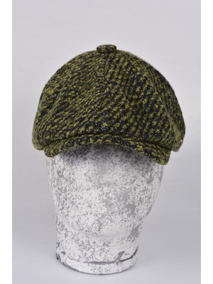 mercantoptan Kışlık 8 Parca Hakiki Yün Desenli Model Peaky Blinders  Kasket Şapka