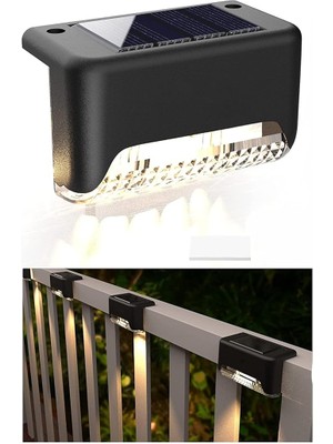 4 Adet L Solar Güneş Enerjili Su Geçirmez Köşe Işık, Köşebent Merdiven Veranda Bahçe Aydınlatma