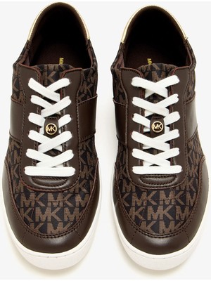 Michael Kors Kadın Kaycee Lace Up Monogram Desenli Sneakers - Kahverengi