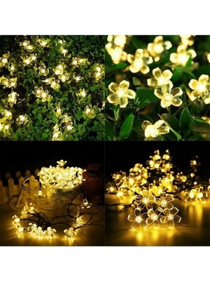 Misda Store Desenli Solar Aydınlatma-30 Ledli Güneş Enerjili 2 Fonksiyonlu Günışığı Sarı Bahçe LED 1430