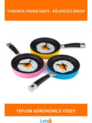 Letsii Yumurta Tavası Şeklinde Renkli Mutfak Saati