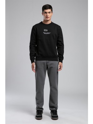 Lee Cooper Ricky Erkek Hıgh Rıse Straıght Rahat Kesim Yüksek Bel Dokuma Pantolon Düz Paça Gri
