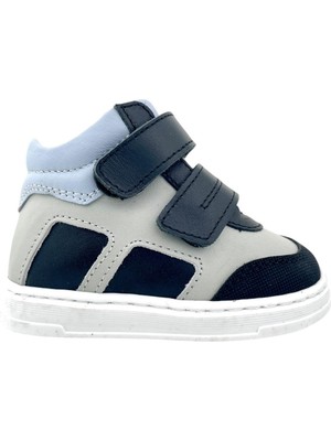 Nubebe Ottoman Erkek Bebek Ilk Adım Ayakkabısı Lacivert-Gri