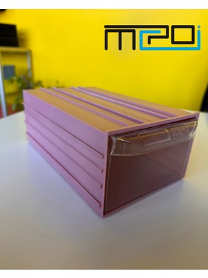 Mcpoi Tek Gözlü Pembe Plastik Çekmeceli Organizer Kutu | Atölye, Hobi ve Endüstriyel Kullanım