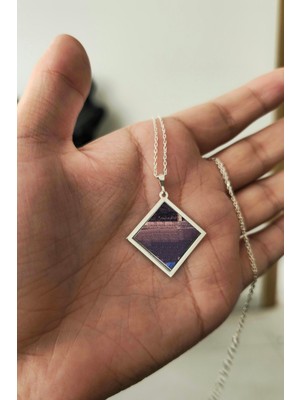 Özgür Takı 925 Ayar Gümüş Resimli Plaka Kolye