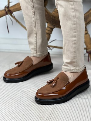 Chekich CH002 - Rst Loafer Verniciata Erkek Ayakkabı Kahve