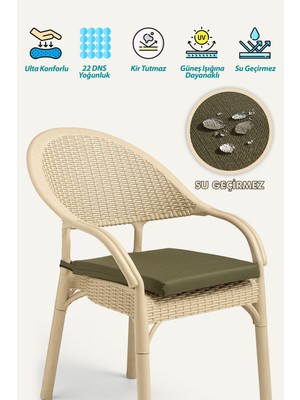 Goveform Su Geçirmez Sandalye Minderi Fermuarlı Bağcıklı 22 Dns Sünger