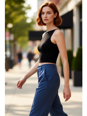 PayBuy Kadın Beyaz Kayık Yaka Fitted Crop Bluz Viskon Ribana Dokuma Tipi Ince Askılı Günlük Kullanıma Uygun