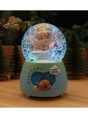 Capybara Kapibara  Kar Motorlu, Işıklı ve Müzikli Mega Boy Kar Küresi-B