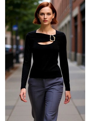 PayBuy Kadın Şık Detaylı Vücuda Oturan Uzun Kollu Örme Kaliteli Şık Rahat Modern Zarif