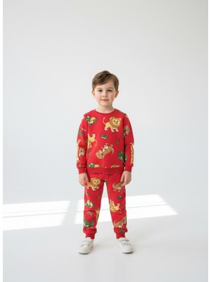 Kumrunun Dünyası Renkli Alt Üst Takım Pijama Takımı (Kalıbı Dar)