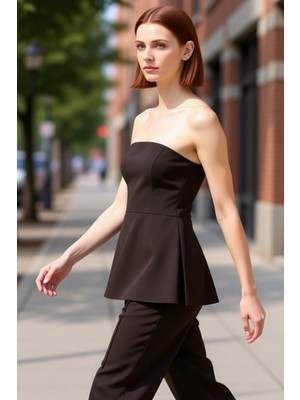 PayBuy Kadın Şık Straplez Astarlı Dokuma Üst Günlük Şıklık Için Mükemmel Seçim Kaliteli Şık