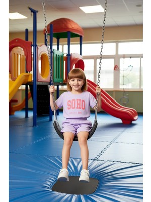 FRM Kız Çocuk Pamuklu Slogan Baskılı Rahat Kesim Yazlık Takım Kaliteli Şık Rahat  Günlük