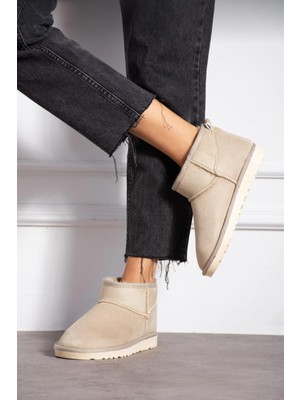 Neon Shoes Kadın Mini Süet Içi Tüylü Yüksek İnce Taban Kışlık Bot & Bootie