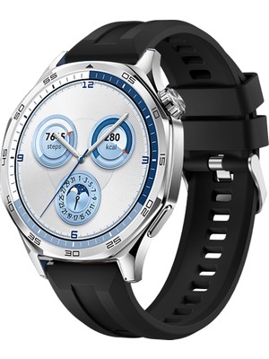 Sneezy Huawei Watch Gt5 46MM Ile Uyumlu Spor Silikon Metal Tokalı Soft Saat Kordonu