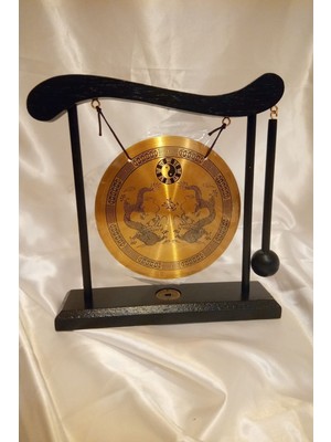 Rahan Feng Shui Metal Gong Pirinç Yin Yang Yin Yang Çift Ejderha Masa Üstü
