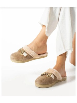 Rose Ay Tokalı Kadın Kışlık Günlük Ev Terliği