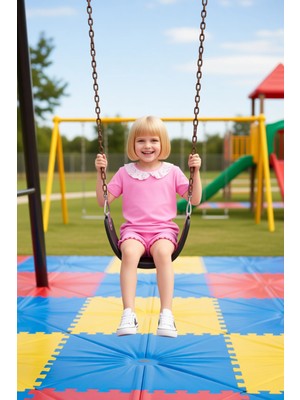 FRM Kız Çocuk %100 Pamuklu Bebe Yaka Tişört ve Fırfırlı Şort Takımı Kaliteli Şık Rahat