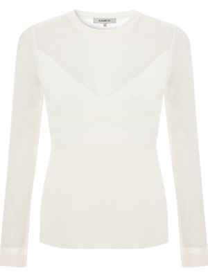 Kameya Transparan Detaylı Triko Bluz 26W10863