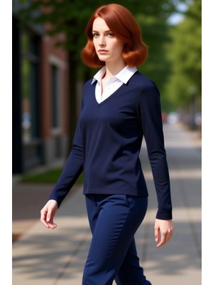 PayBuy Kadın Bordo Polo Yaka Renk Bloklu Uzun Kollu Basic Siluet Smart Persona 100% Pamuk Kışlık Triko Üst