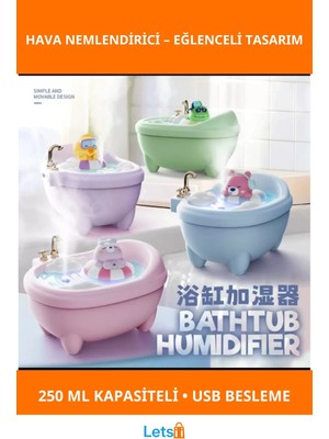 Letsii Eğlenceli Küvet Tasarımlı Hava Nemlendirici LED Işık