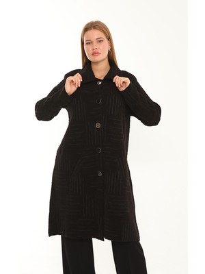 Lanze Triko Kaban Yakalı Cepli Desenli