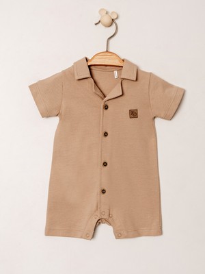 Kidaxi Yakalı Kahverengi Bebek Barbatöz 3-6/6-9/9-12/18-24AY