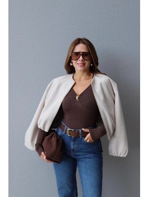 Purple By Banu Kaşe Bomber Ceket