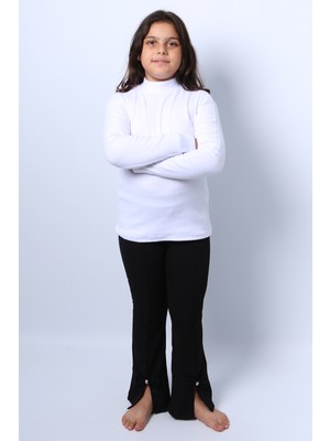 HÇM Kız Çocuk Triko Düz Badi Balıkçı Yaka D1