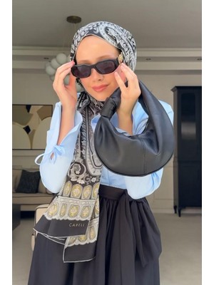 Carell Feyza'nın Tercihi Bohemian Siyah Comfy Ipek Şal