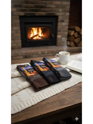 Pro Havlu Lambswool (Yün) Thermal Erkek Çorap, Asorti , 3'lü Paket