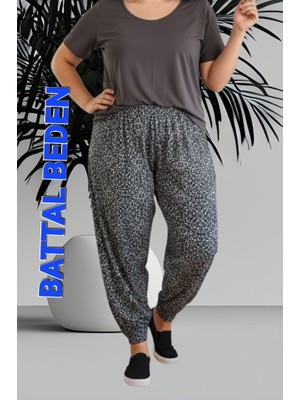 Kadın Bayan Battal Büyük Beden Viskon Süet  Kumaş Bel Lastikli  Eşofman Pijama Altı Pantolon Bol Rahat Kalıp 60 Ile 90 Kiloğrama Kadar Olur  Standart Beden