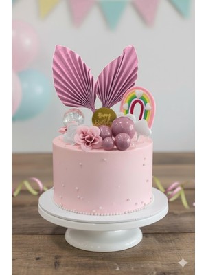 Pastry Planet Pasta Üstü Yelpaze, Gökkuşağı, Kelebek Süs Seti