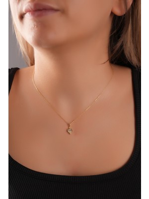 Sunshine 925 Ayar Gümüş,gold Kaplamalı Diamond Tasarım Kolye