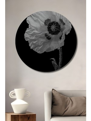 Teona Ahşap Dekoratif Ahşap Yuvarlak Tablo Beyaz Gelincik