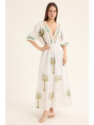 Home Store Boncuklu Palmiye Elbise