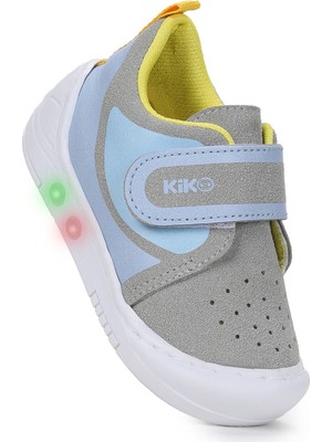 Kiko Kids Kugan Cırtlı Işıklı Erkek Bebek Yürüyüş Spor Ayakkabı