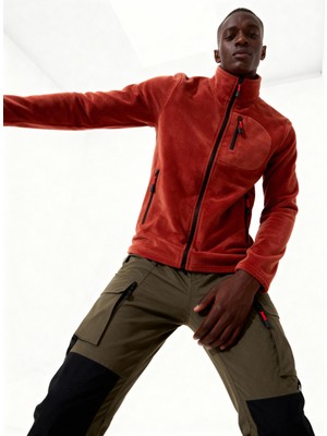 Dechers Erkek Extreme Rüzgar Geçirmez Cepli Outdoor Tam Fermuarlı Polar Ceket E223