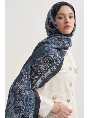 Carell Liora Lacivert Nilla Pamuklu Şal