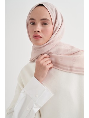 Carell Grace Monogram Floş Şal Krem