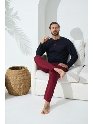 ENG Kocabey 9221 Erkek Midi Yaka Pijama Takım