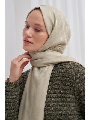 Carell Küpçizgi Jakar Italyan Ipekli Şal Soft Yeşil