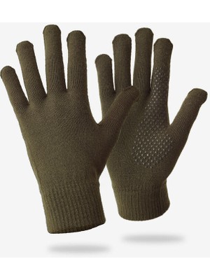 Hobiurun Dokunmatik ve Kaymaz Örgü Eldiven - Yeşil - Avcılık ve Doğa Gözlemi - 100 - 2XL-3XL
