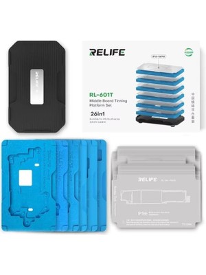 Relife RL-601T 26'sı 1 Arada Orta Katman Kalay Dikme Bga Reballing Platform Seti (Iphone x – 16 Pro Max)