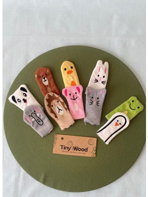 Tiny Wood Hayvanlar Alemi Parmak Kuklası – 10’lu Set, Eğitici Aile ve Çocuk Oyunları