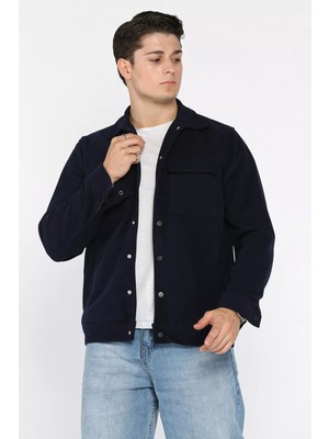 Erkek Ön Çıtçıtlı Kaşe Gömlek Ceket P-00018865