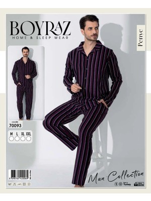 ENG Boyraz 70093 Erkek Uzun Kol Penye Pijama Takımı