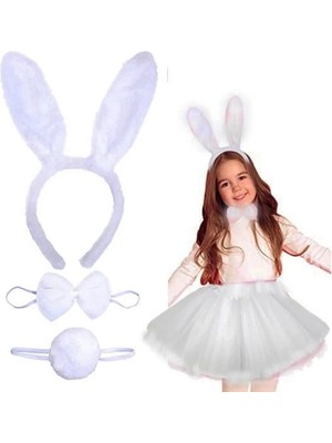 Ronanna Tavşan Kostüm Seti Beyaz Renk Çocuk Boy