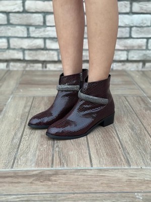 Love Shine Lusso Kroko Taş Tokalı Büyük Numara Kadın Ayakkabı Şık ve Zarif Topuklu Model